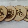 Set of 4 - Woodburned Coasters - Image 2
