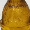 Vintage Tiara Indiana Glass Amber Gold Daisy Fairy Lamp Light Candle Holder 2pc - Image 6
