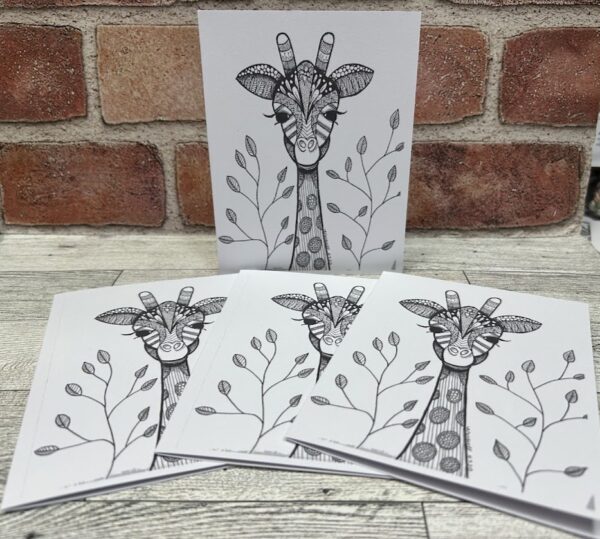 Zendoodle Giraffe Blank Note Cards - Image 2